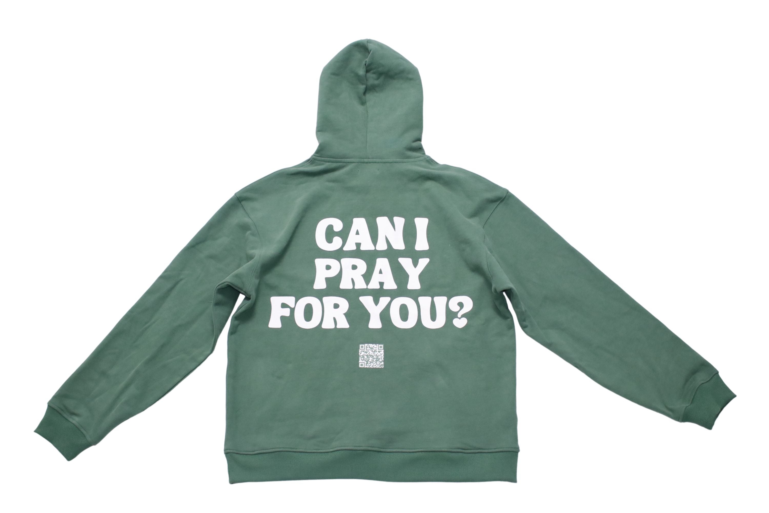 "Can I Pray For You" Heavyweight Fleece Hoodie 'Green'